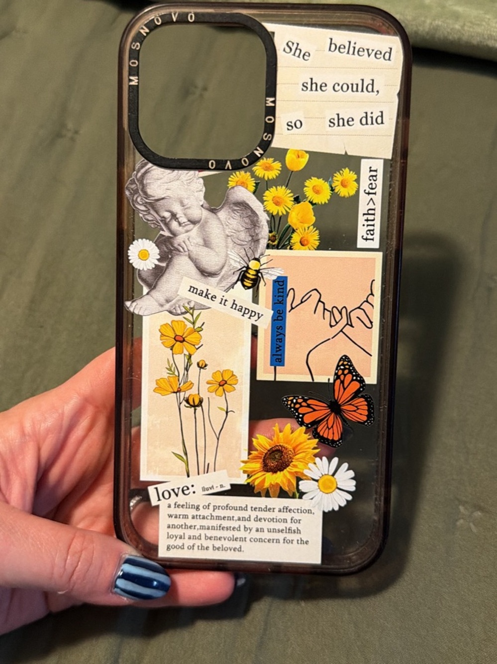 Floral & Butterfly Clear Yellow Phone Case